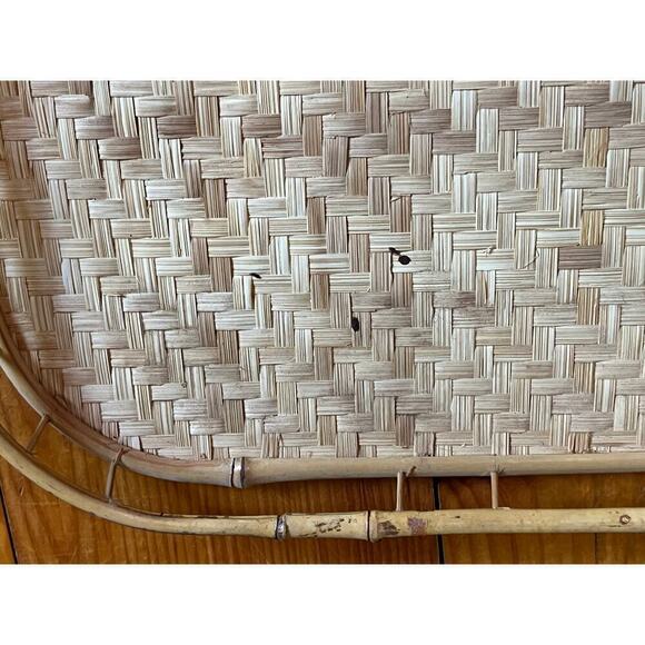 Vintage Lot of 2 Tiki Bar Bamboo/Rattan Buffet TV Trays. Serving/party 19"x 13" - Picture 7 of 9